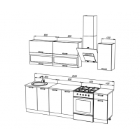 Кухонный гарнитур Техно-3 New 2,0 Белый глянец/Салатовый металлик - Изображение 1